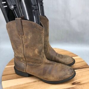 Ariat Heritage Roper Boots Womens 10 C Brown Leather Mid Calf Pull On Western